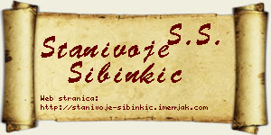 Stanivoje Sibinkić vizit kartica